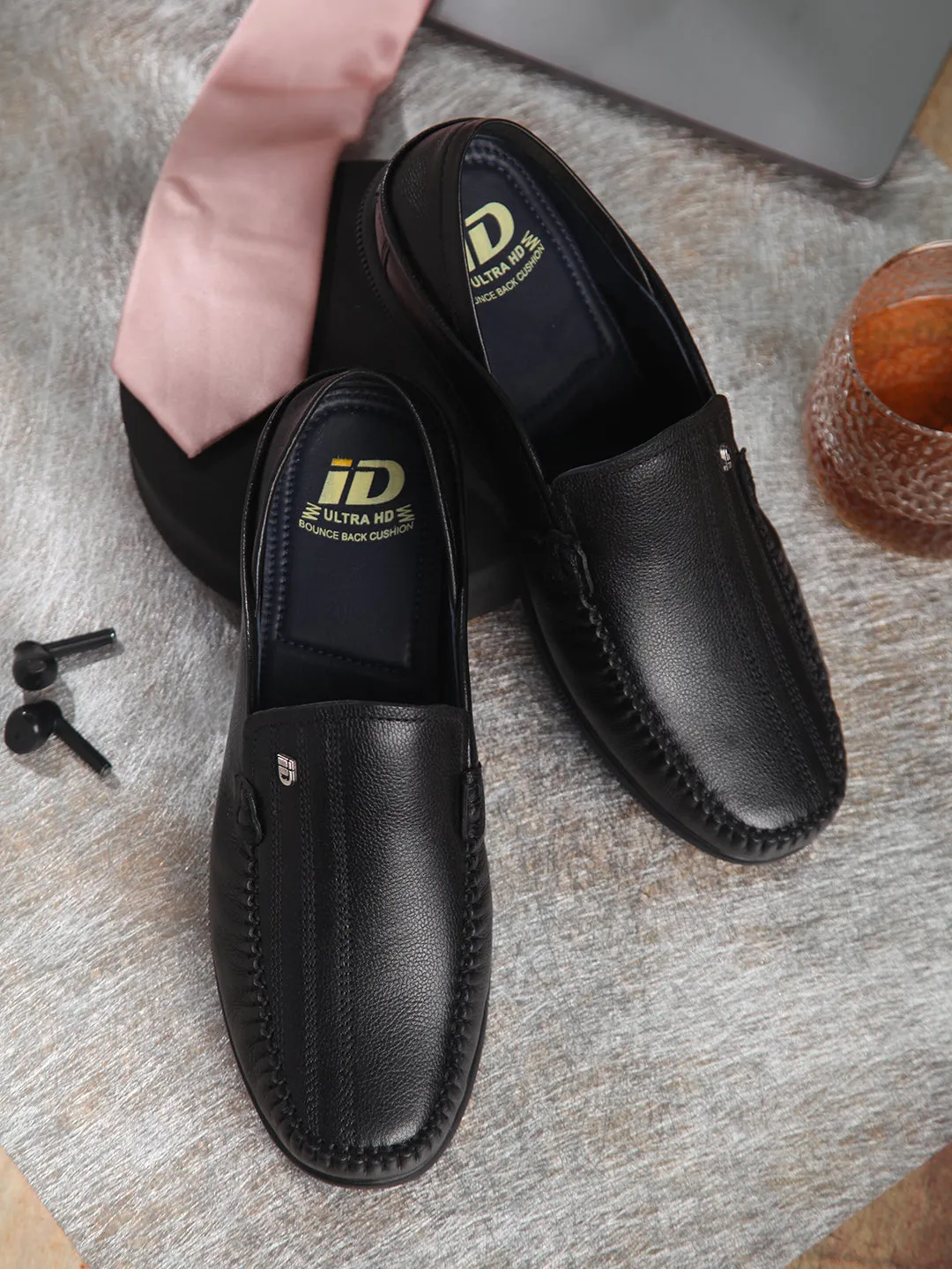 Men's Black Round Toe Casual Slip (ID1159)