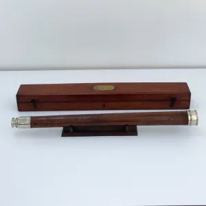 Mid Victorian Cased Single Draw Marine Telescope by Troughton & Simms London