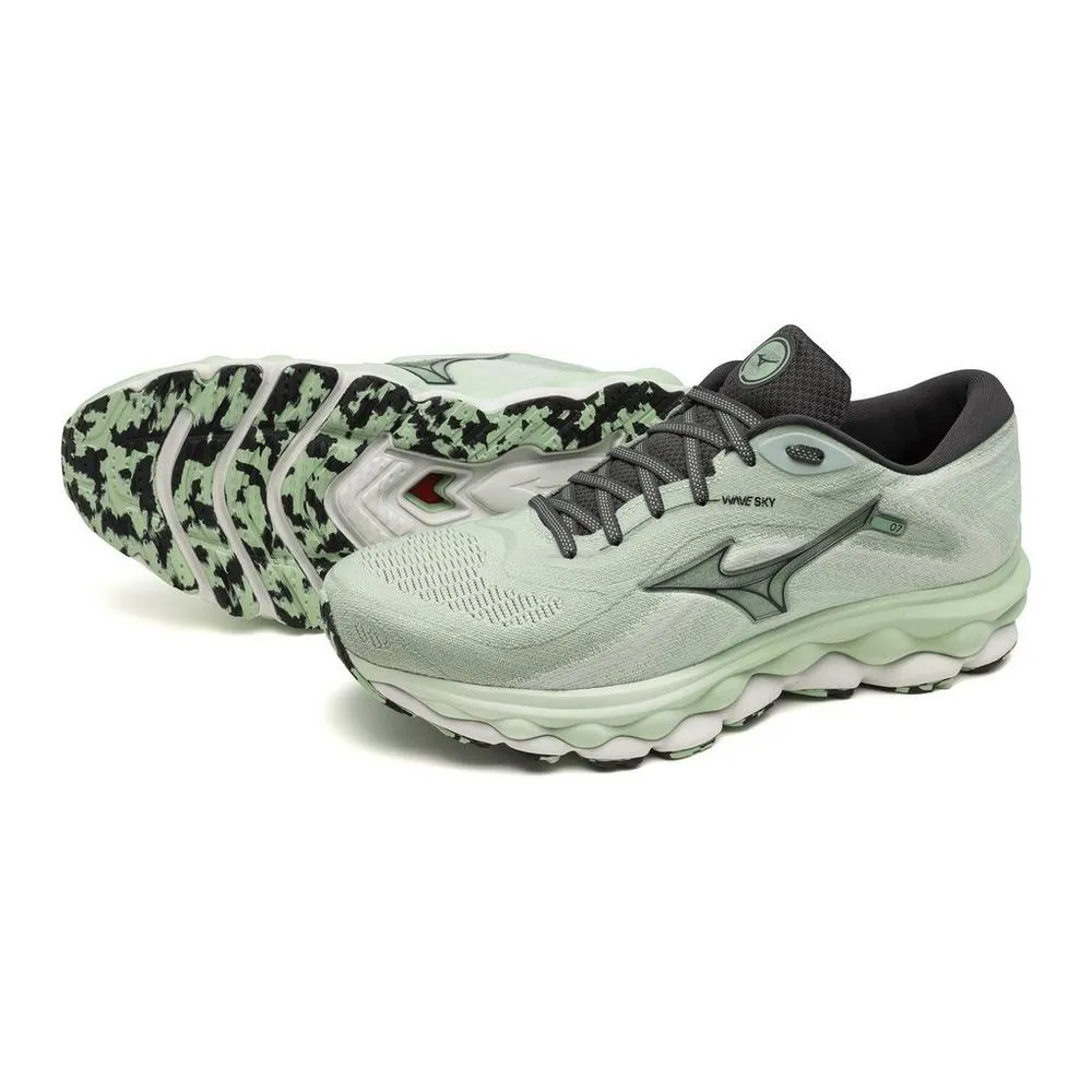 Mizuno Men's Wave Sky 7 - Green Granite/Nimbus Cloud