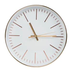 Modern Wall Clock Silent Non-Ticking Quartz Battery Operated Gold