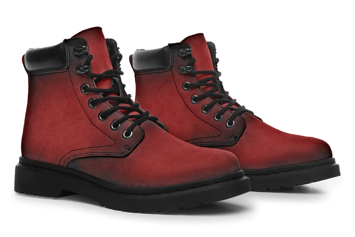 Mood: Blood Classic Boots - High Quality Micro-Suede Weatherproof Vegan Shoes with Stitched on Soles