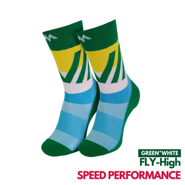 Motive Sock Speed Performance Fly - High Crew Green/White