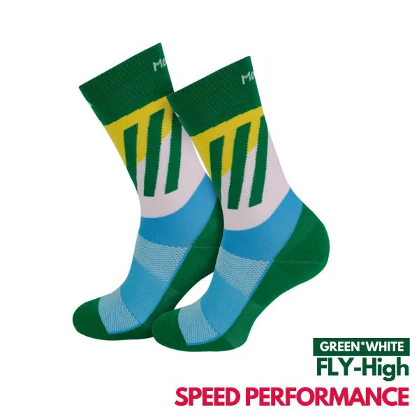 Motive Sock Speed Performance Fly - High Crew Green/White