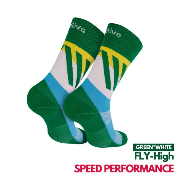 Motive Sock Speed Performance Fly - High Crew Green/White