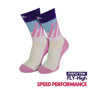 Motive Sock Speed Performance Fly-High Crew Purple/Pink