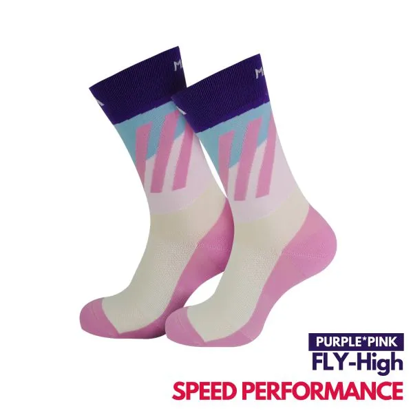 Motive Sock Speed Performance Fly-High Crew Purple/Pink