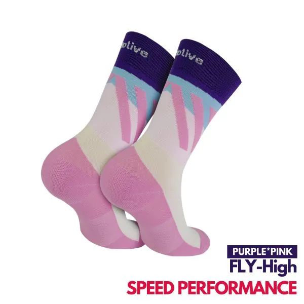 Motive Sock Speed Performance Fly-High Crew Purple/Pink