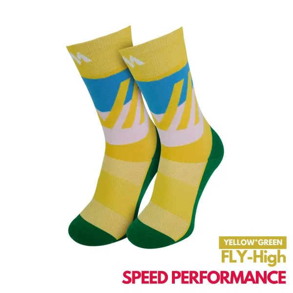 Motive Sock Speed Performance Fly - High Crew Yellow/Green