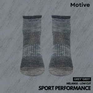 Motive Sock Sport Performance Melange Low Cut - Gray/Gray