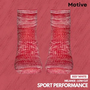 Motive Sock Sport Performance Melange Low Cut - White/Red