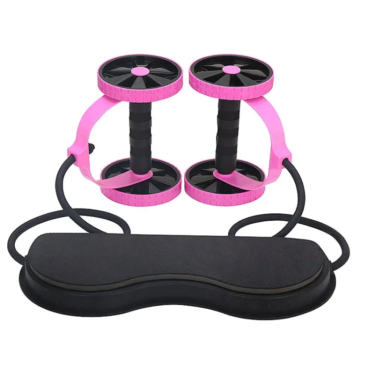 Multifunctional Abdominal Wheel Pull Rope Home Abdominal Training Fitness Equipment （Pink）