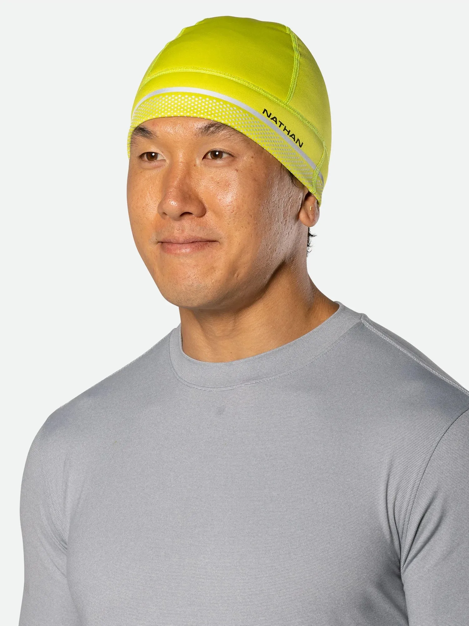 Nathan | HyperNight Reflective Beanie | Hi Vis Yellow/Geo Print