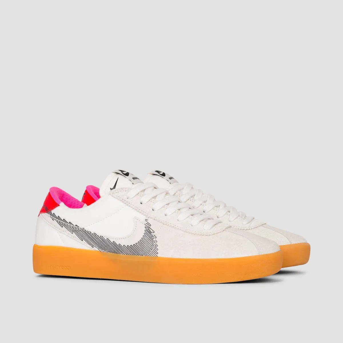 Nike SB Bruin React T Shoes - Summit White/Black/Bright Crimson