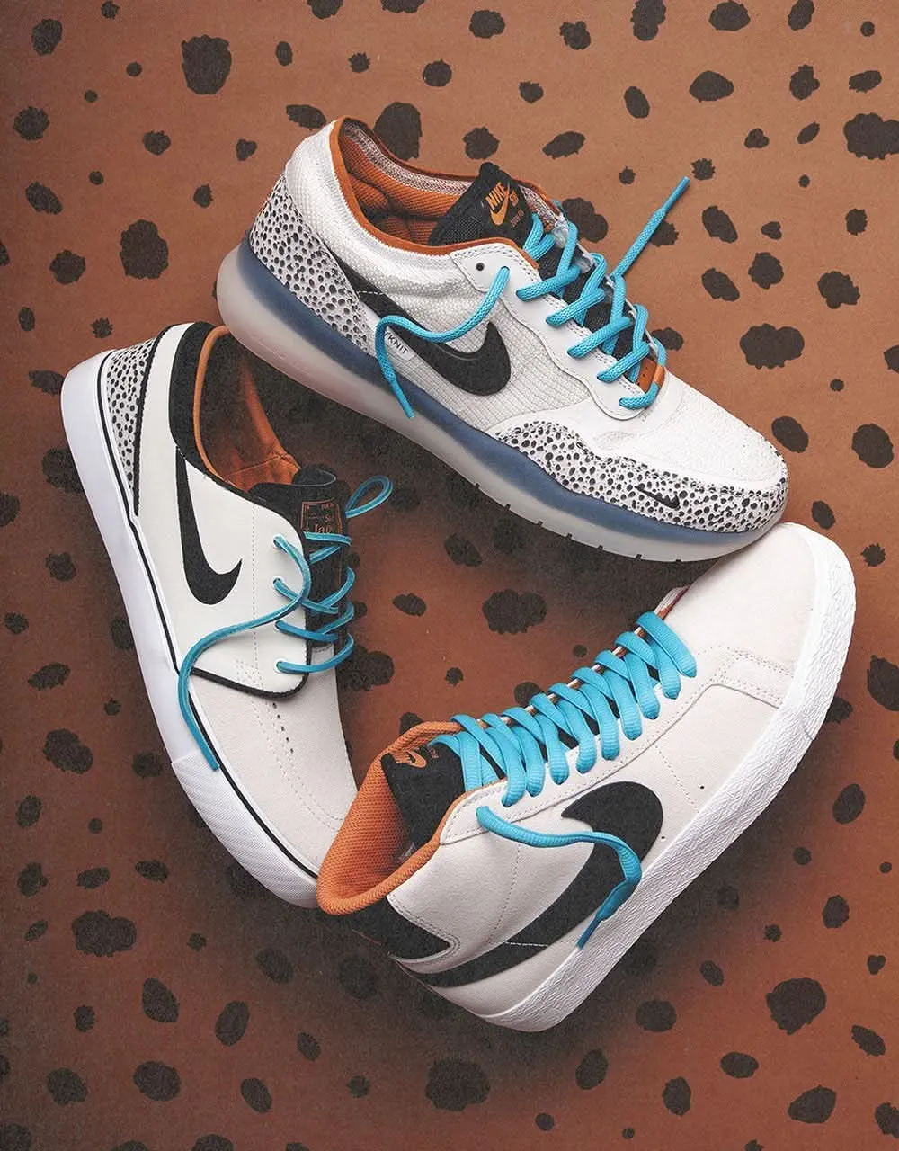 Nike SB 'Safari Electric Pack' Zoom Blazer Mid Skate Shoes - Phantom/Black-Monarch-Summit White