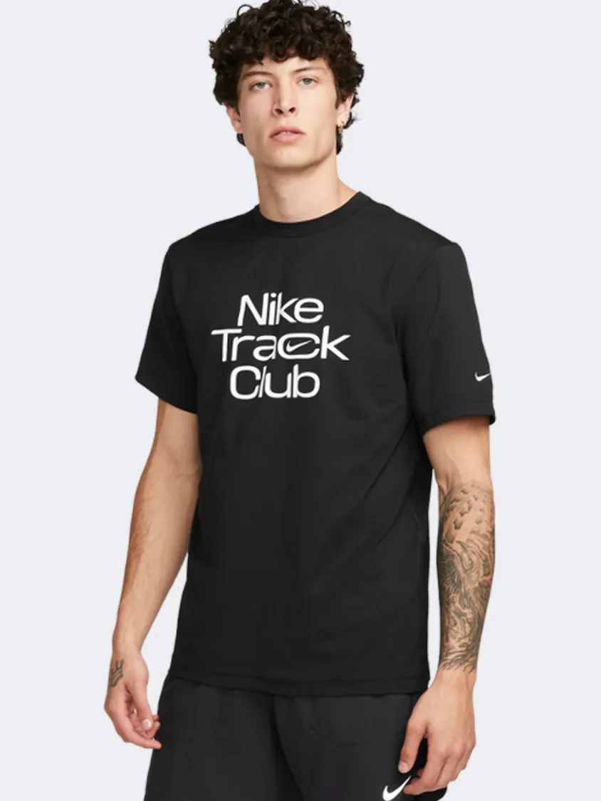 Nike Track Club Hyverse Men Running T-Shirt Black/White