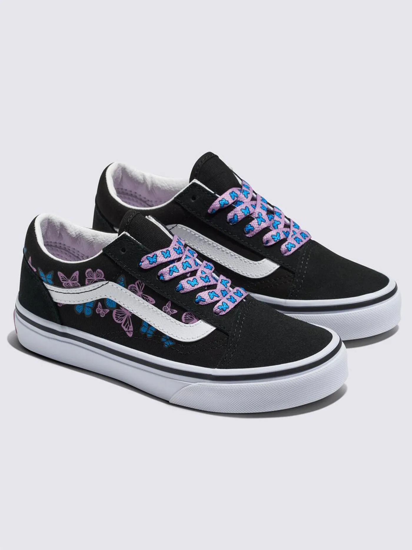 Old Skool Butterfly Kisses Black/Multi Shoes (Kids)