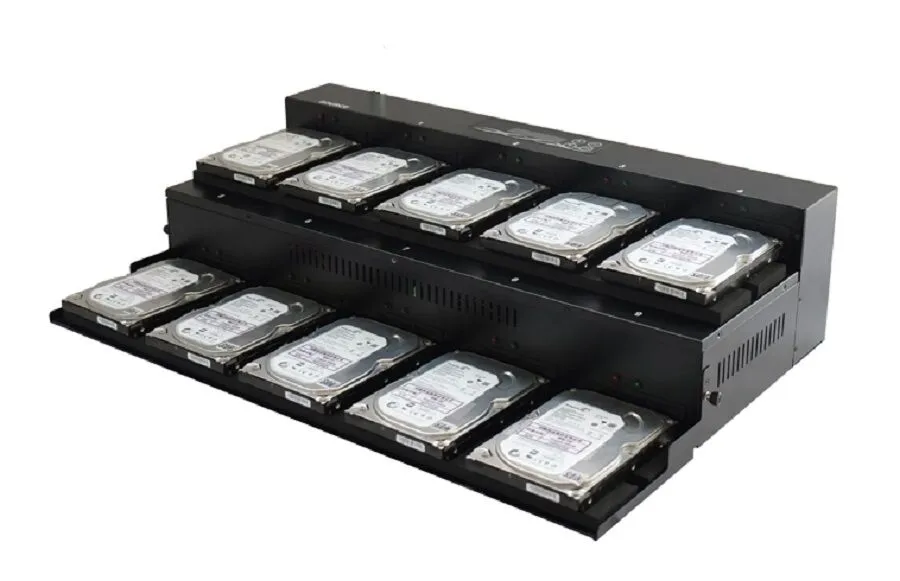 Open Platform 1 to 9 SATA Hard Drive Duplicator -  High Speed HDD Cloner & DoD Eraser (HD9-OP150)