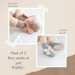 Pack of 2 Baby Bow Socks