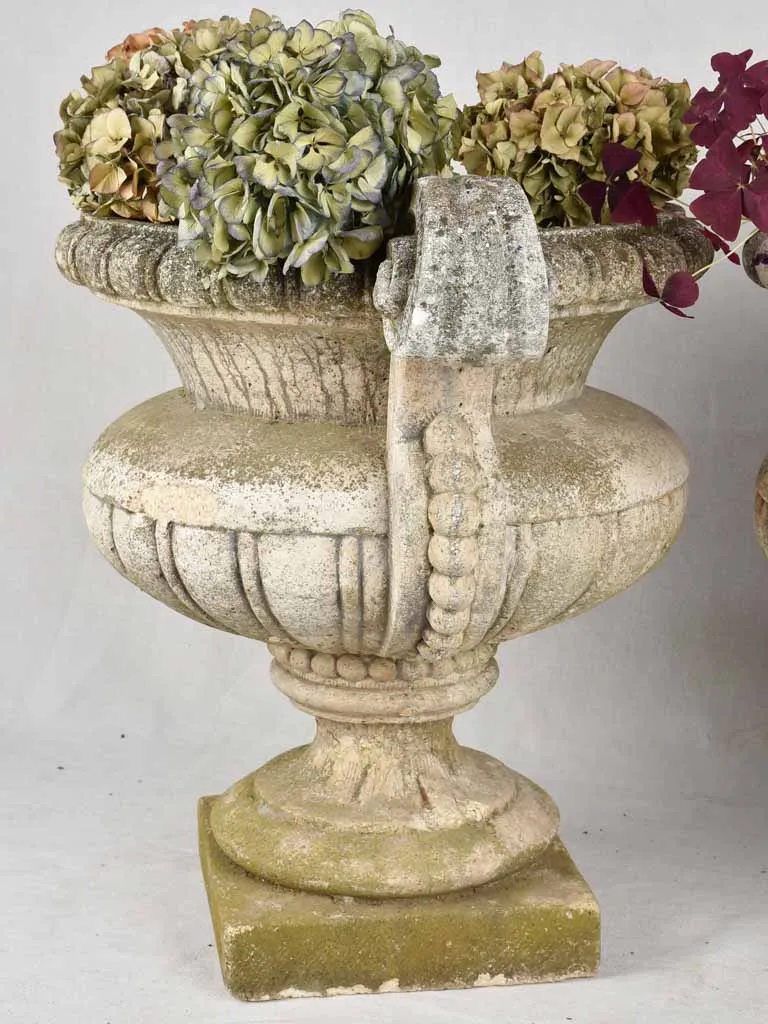 Pair of very large garden urns, early 20th century 24""