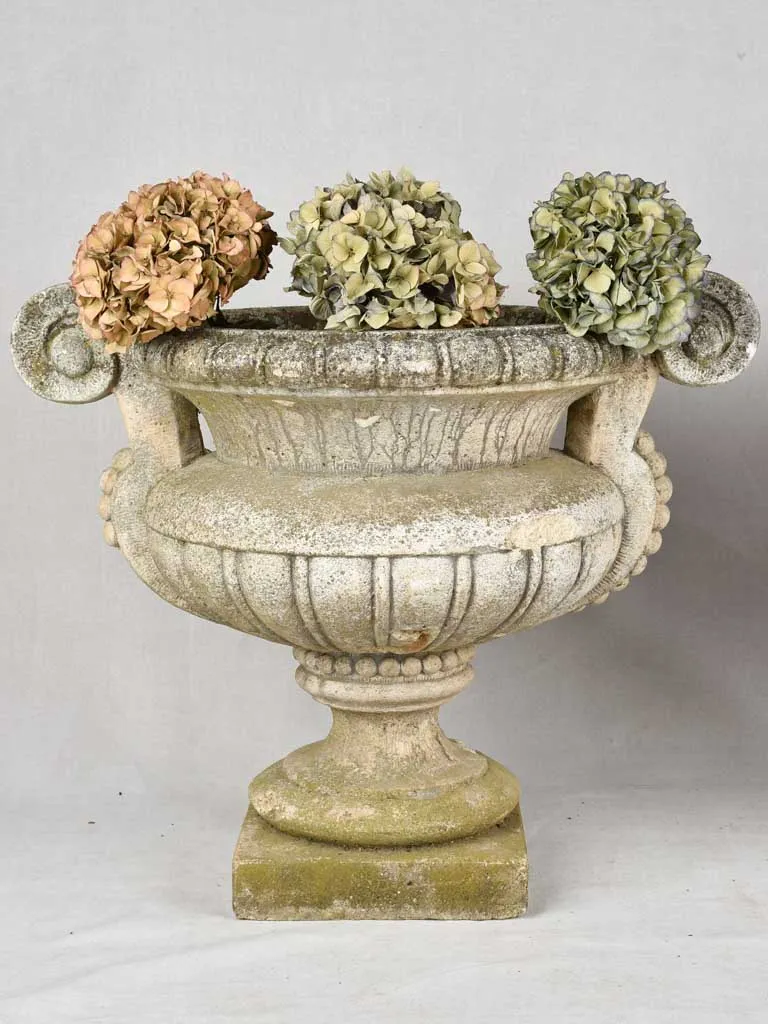 Pair of very large garden urns, early 20th century 24""