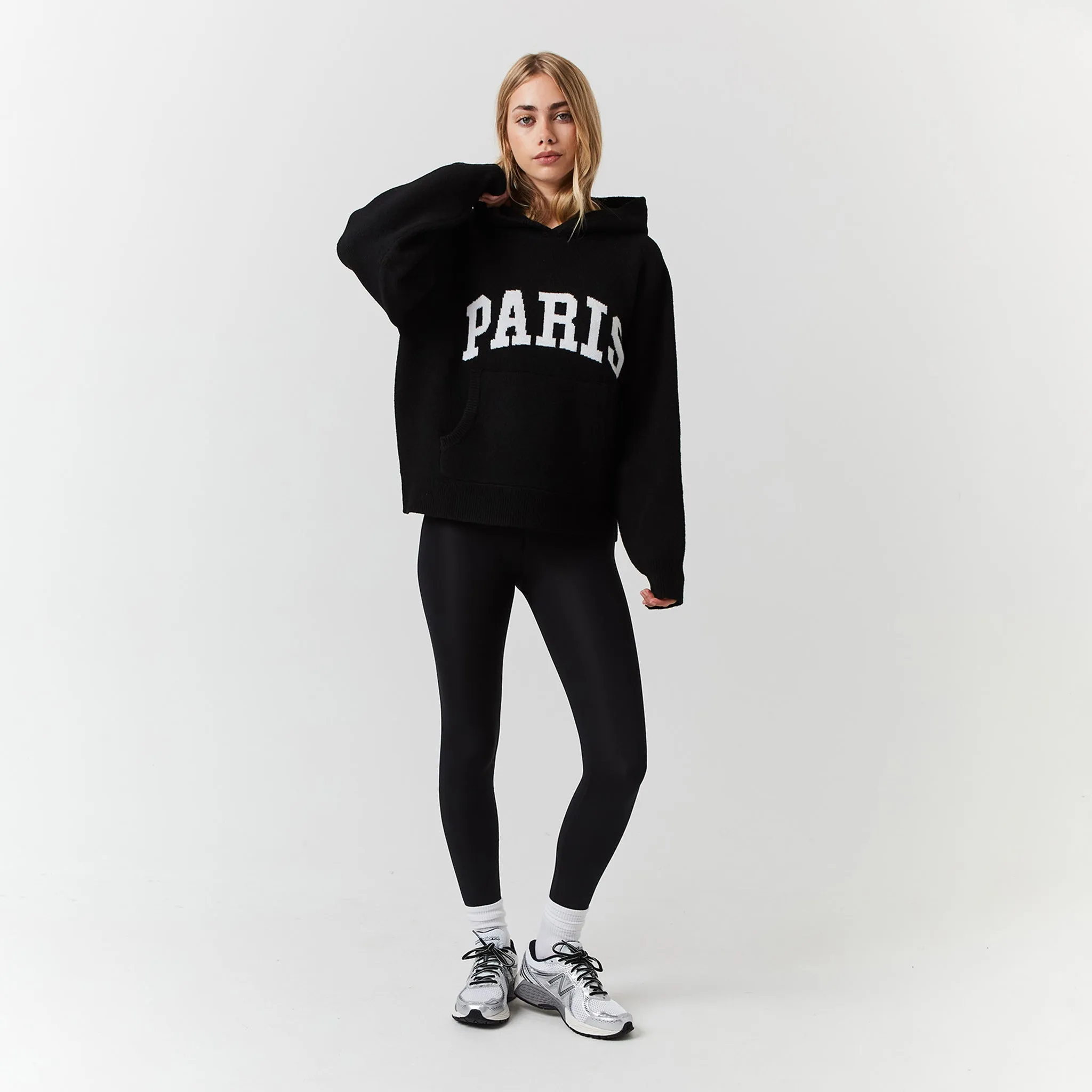 Paris Knit Hoodie | Black