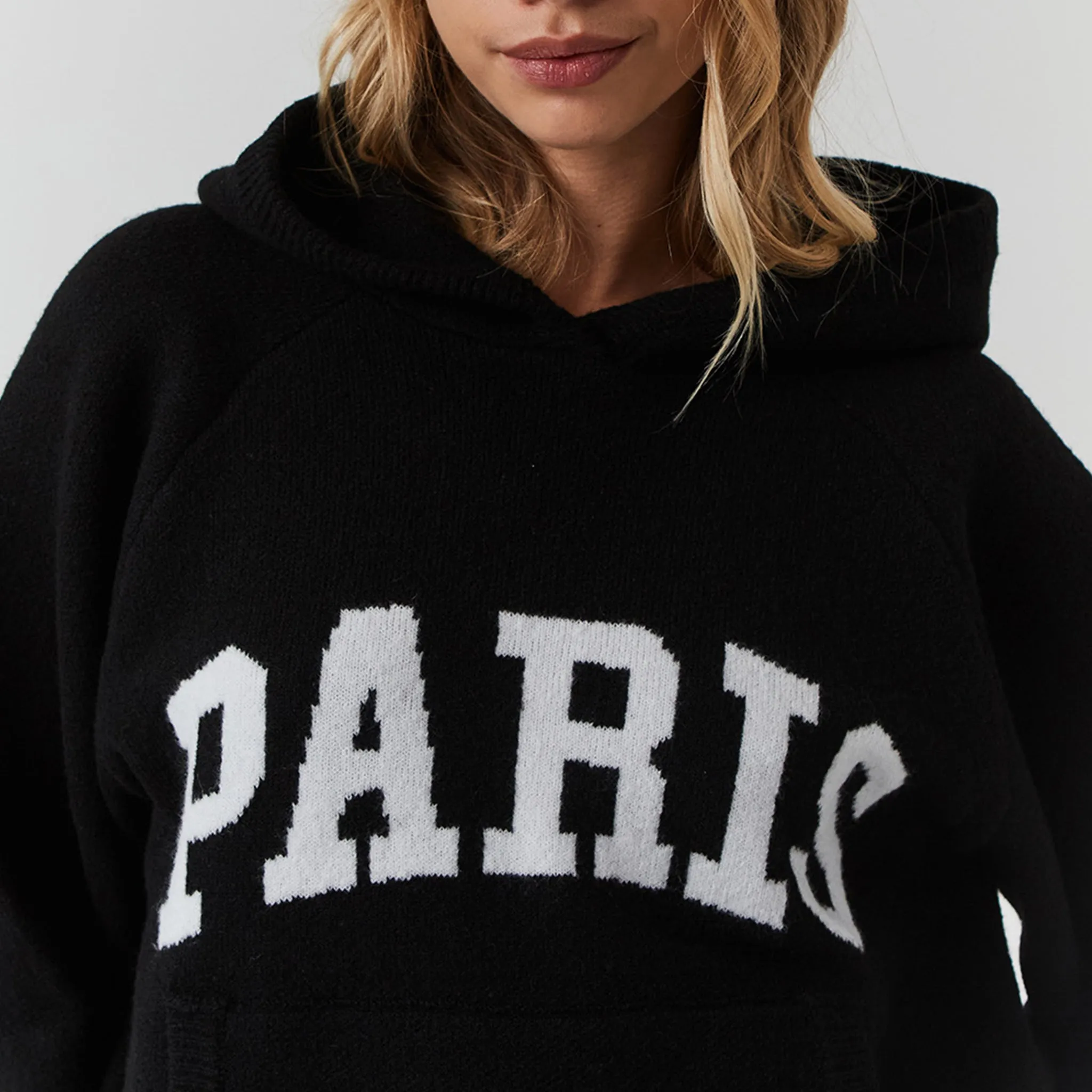 Paris Knit Hoodie | Black