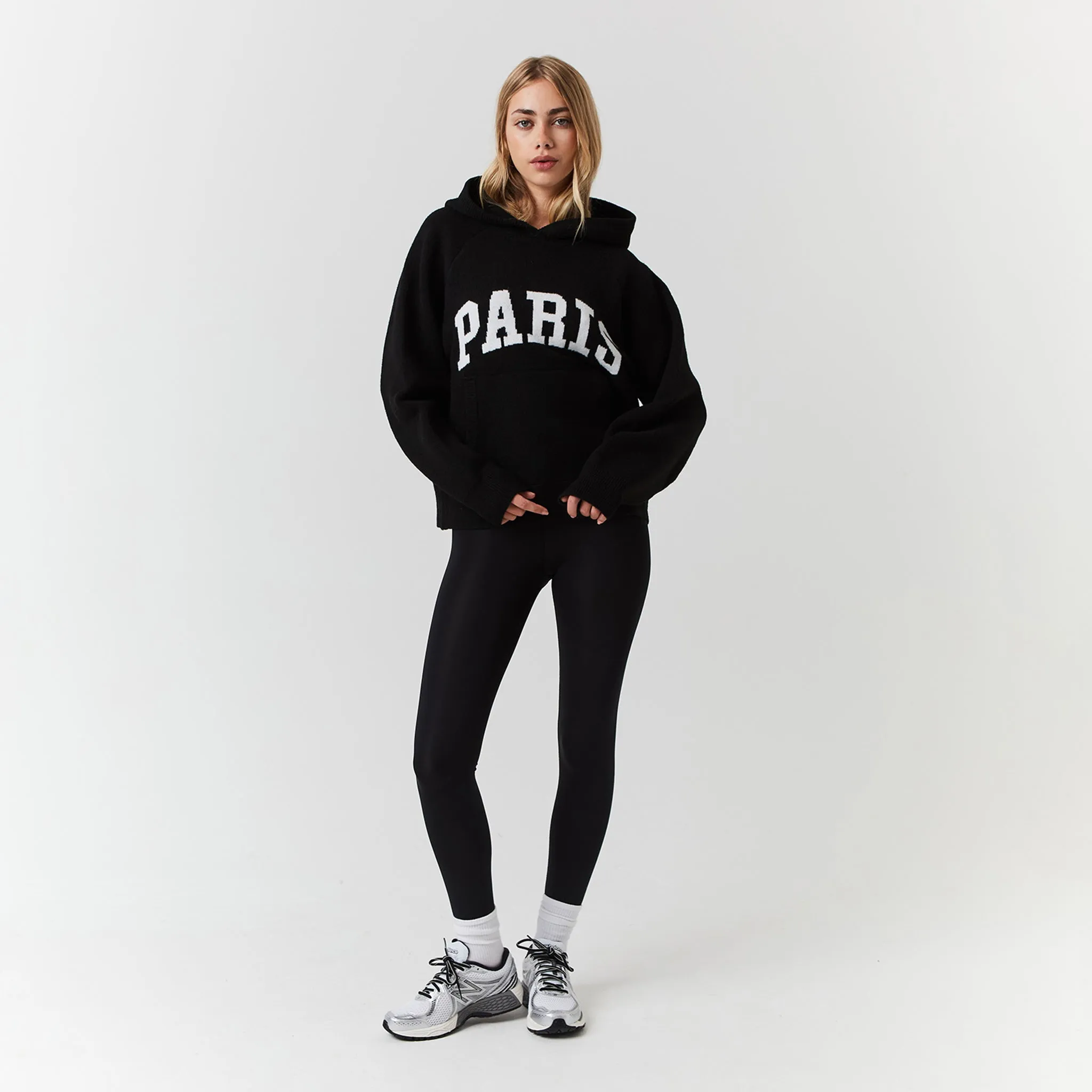 Paris Knit Hoodie | Black