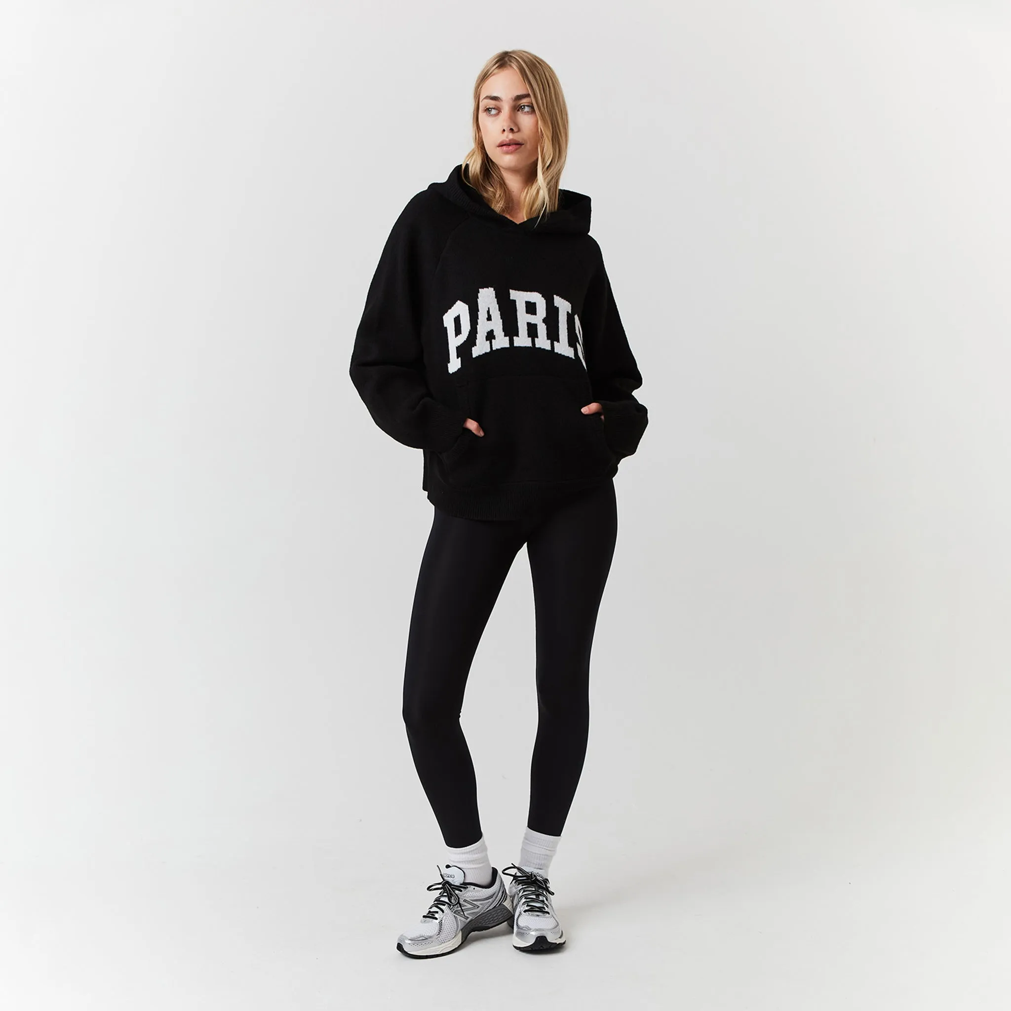 Paris Knit Hoodie | Black