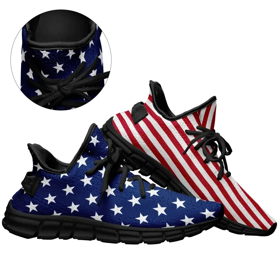 Personalized Sneaker Cheerleading shoes, Casual shoes for Independence Day July 4th, TWX05-C0602