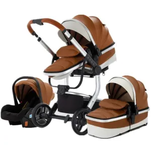 Royal Brown Upgraded Luxury 3-in-1 Baby Stroller