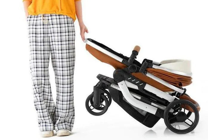 Royal Brown Upgraded Luxury 3-in-1 Baby Stroller