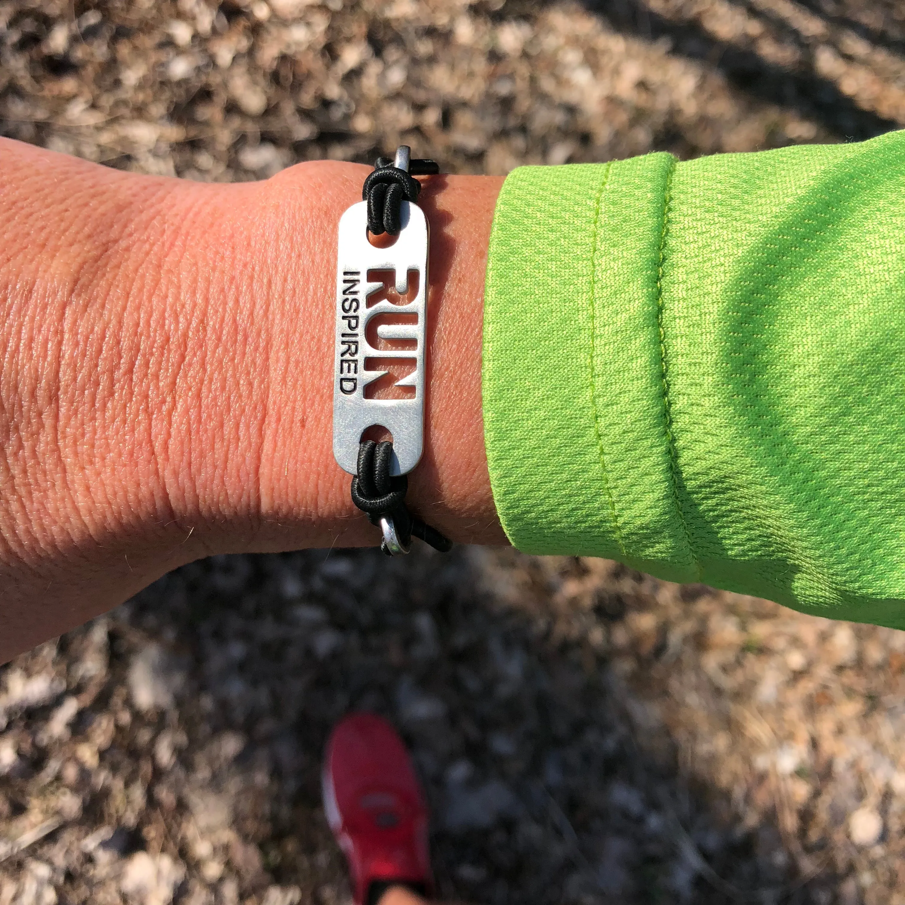 RUN INSPIRED Running Bracelet - Black or Blue Leather