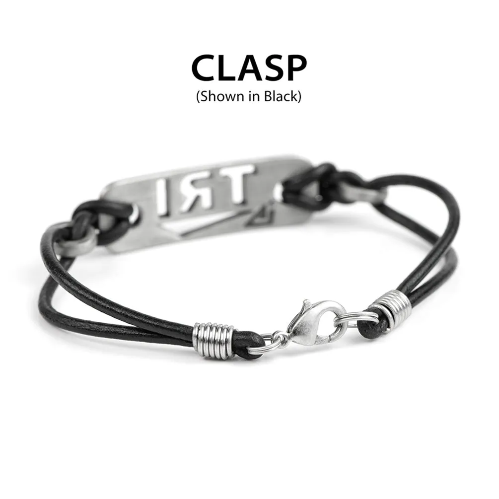 RUN INSPIRED Running Bracelet - Black or Blue Leather