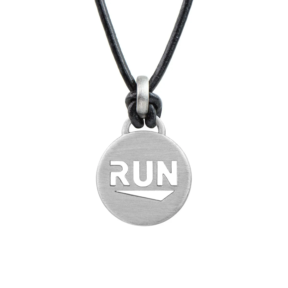 RUN Pendant Leather Running Necklace