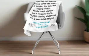 Runner's Race Prayer Minky Blanket - Running Blanket - Fluffy Adult Blanket