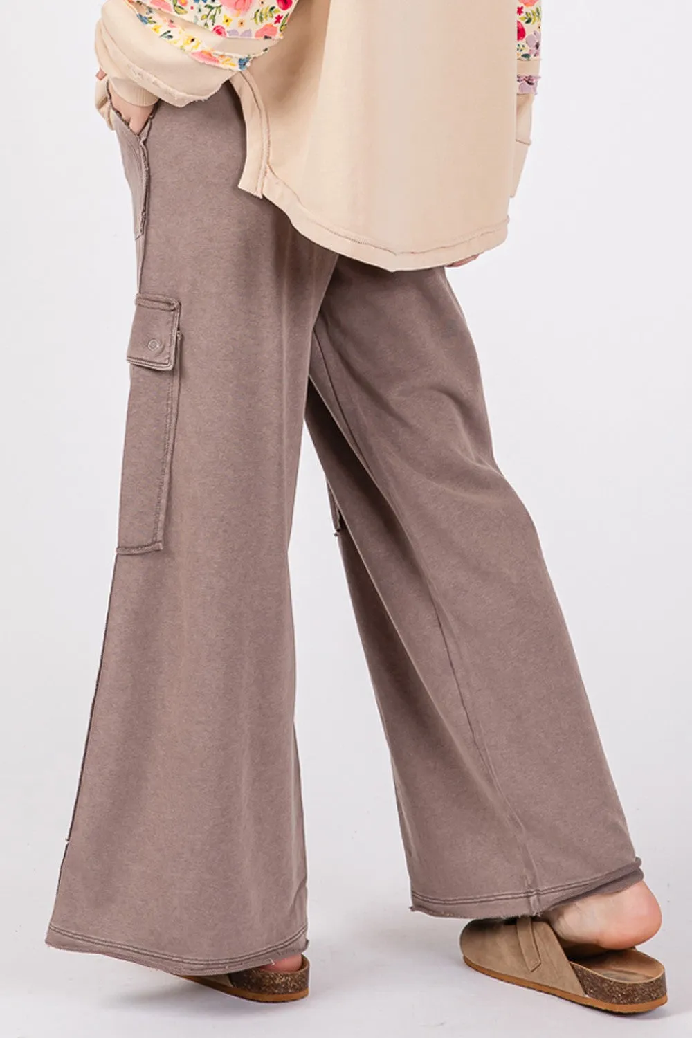 SAGE   FIG Knit Terry Mineral Wash Wide Leg Pants