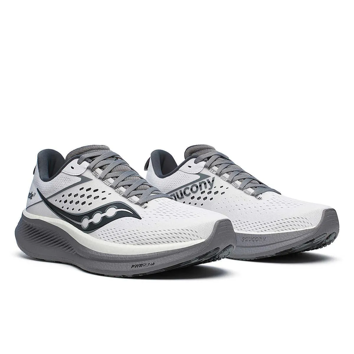 Saucony Men's Ride 17 Running Shoe White/Black