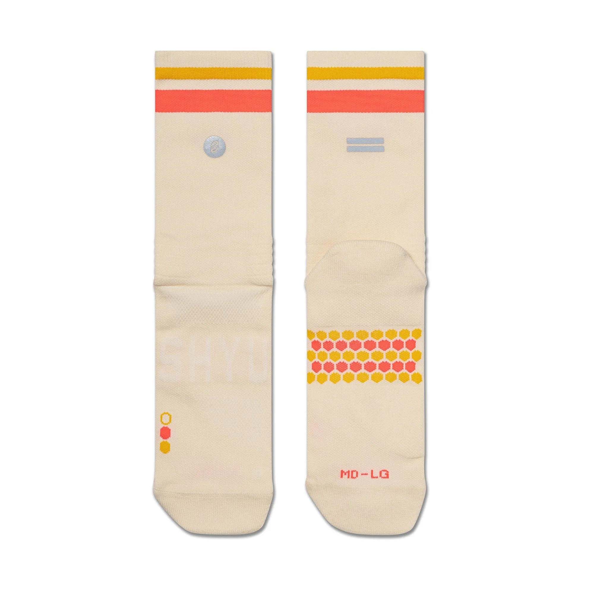 Shyu Racing Sock - Ivory | Crimson | Gold