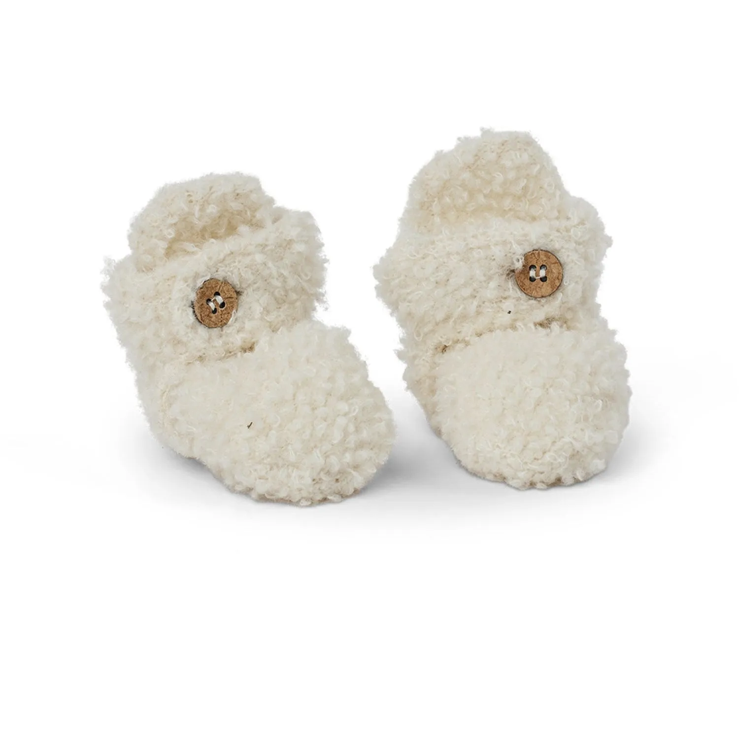 Smallstuff Off White Booties Bouclé Merino Wool