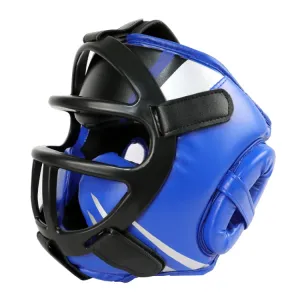 Sparring Boxing Helmet Thai Combat Competition Heads Protection Cover, Size: M(Blue With Mask)