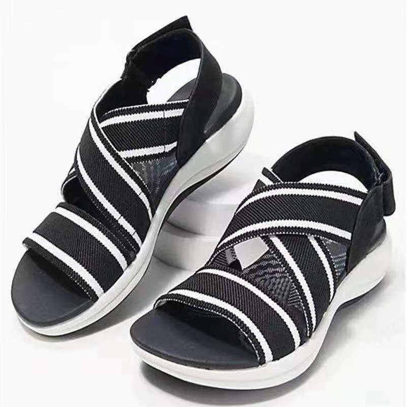 Sports Casual Sandals With Velcro Fashion - Women's shoes