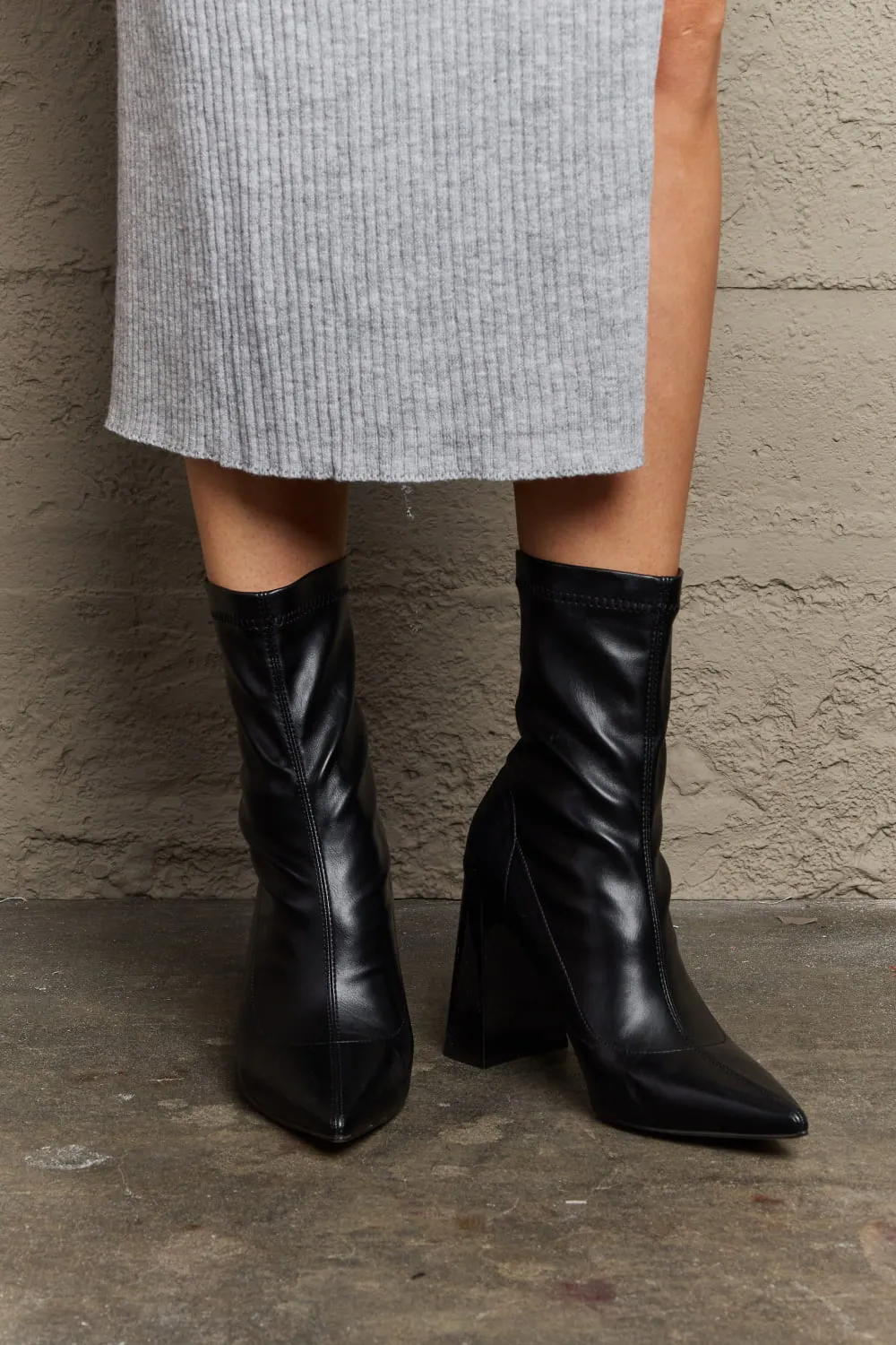 Stacy Block Heel Sock Boots