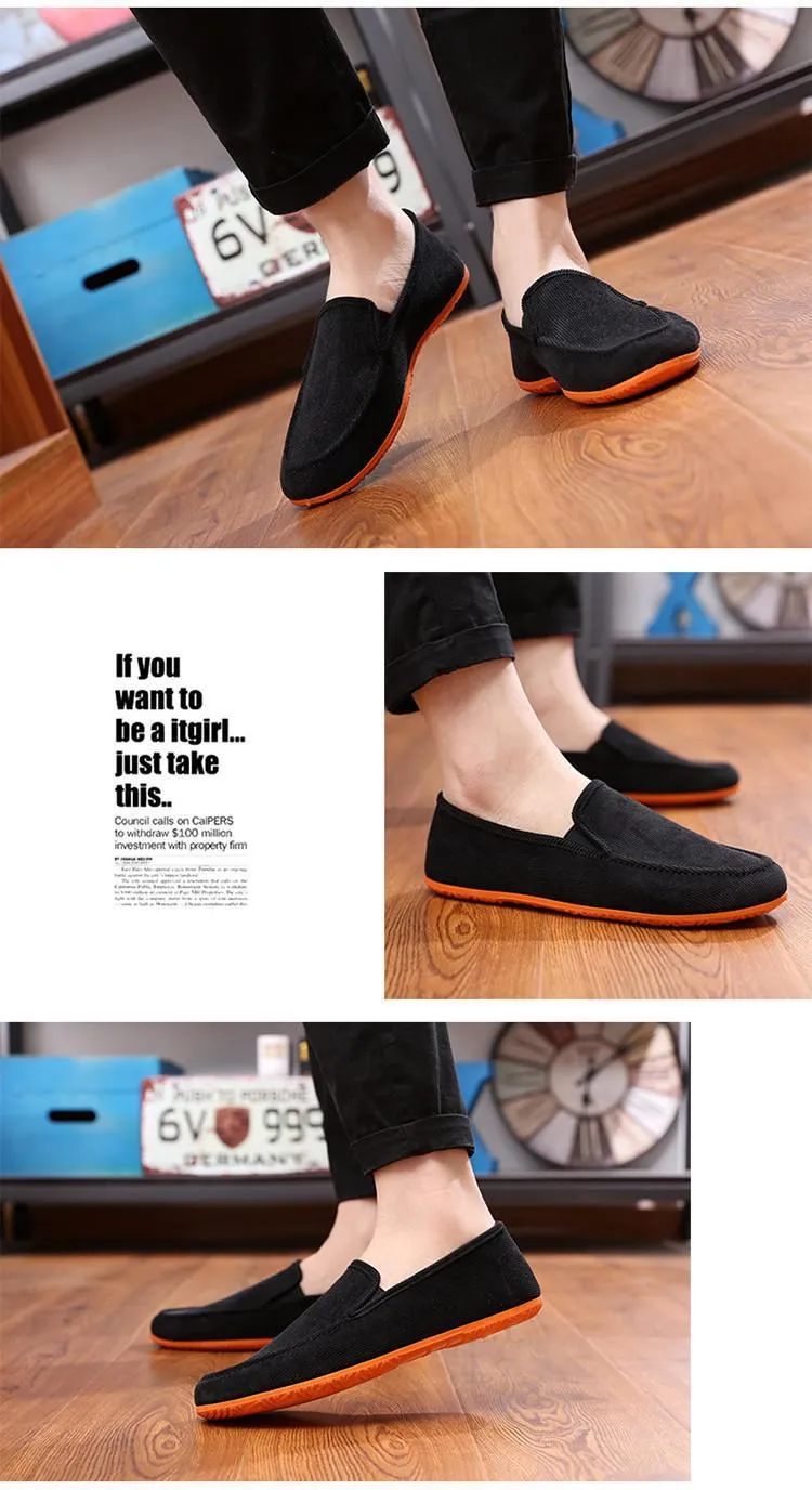 Summer breathable men's shoes old Beijing canvas shoes men's Korean version Doudou shoes casual shoes driving lazy shoes men's cloth shoes