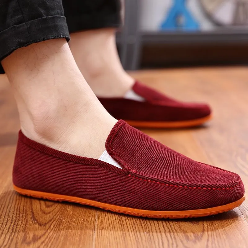 Summer breathable men's shoes old Beijing canvas shoes men's Korean version Doudou shoes casual shoes driving lazy shoes men's cloth shoes