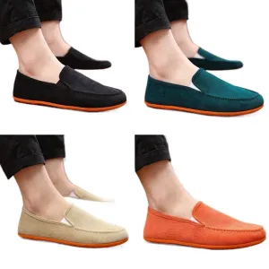 Summer breathable men's shoes old Beijing canvas shoes men's Korean version Doudou shoes casual shoes driving lazy shoes men's cloth shoes