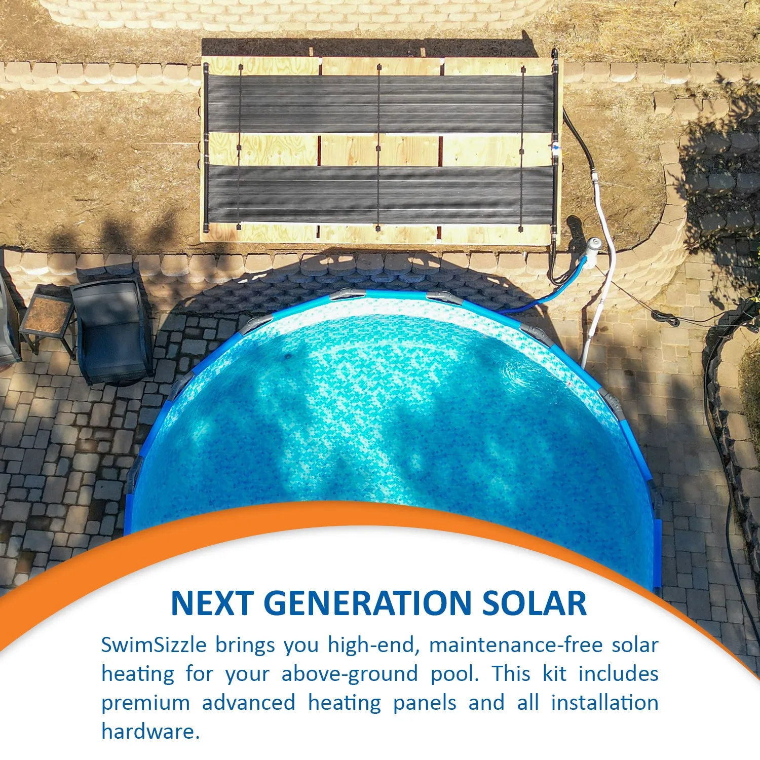 SwimSizzle Ultimate Solar Heater for Above Ground Pools - Premium All-In-One Package - Includes High-Performance Solar Panels & Mounting Hardware