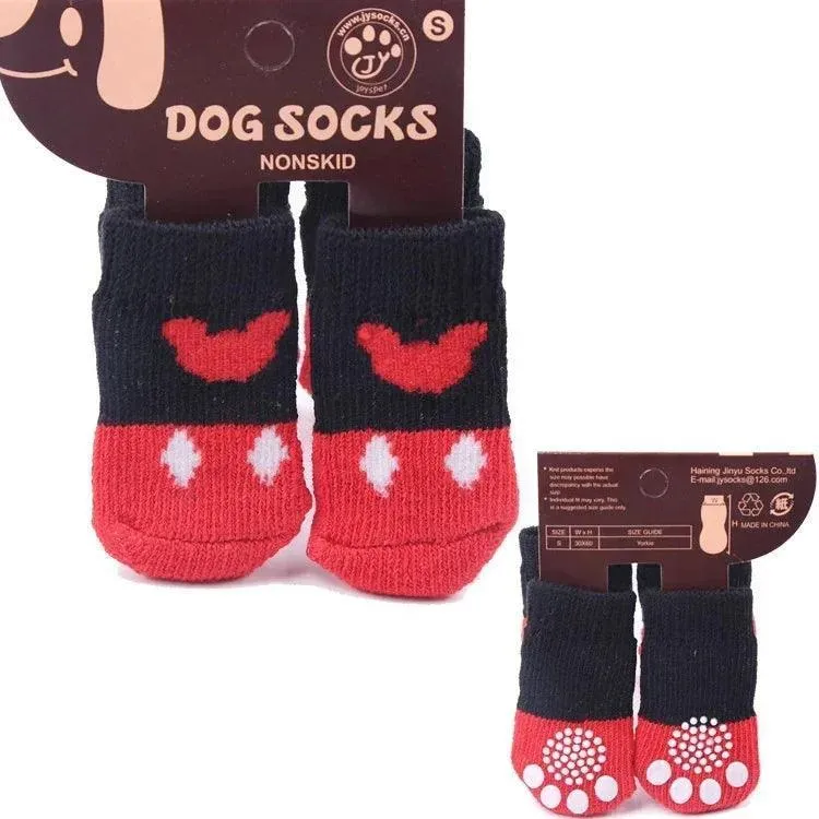 Teddy Christmas Shoes 4Pcs Cat Dog Socks