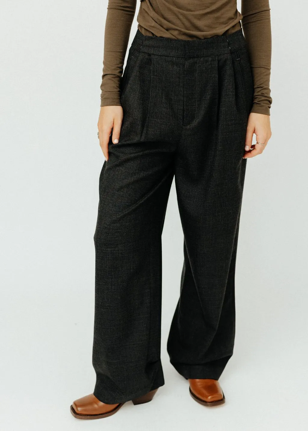 Tibi Adler Glenplaid Convertible Trouser