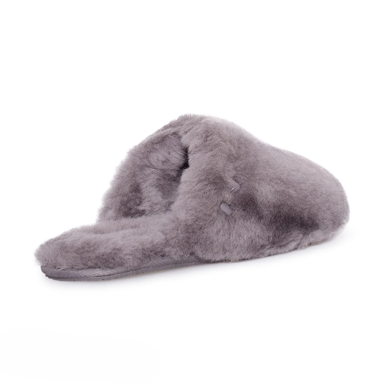 UGG Fluff Clog Grey Slippers - Women's