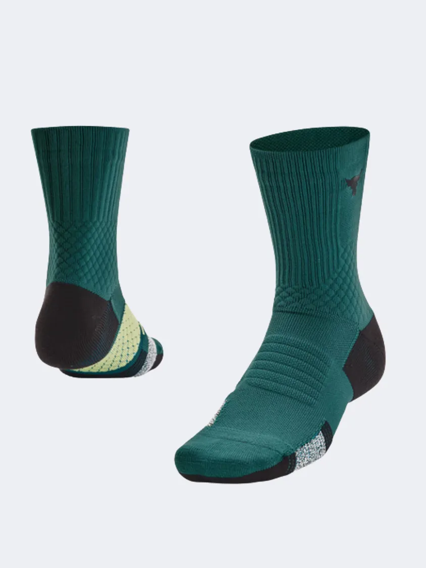 Under Armour Project Rock Armourdry™ Playmaker Mid-Crew Unisex Training Sock Teal/Fade